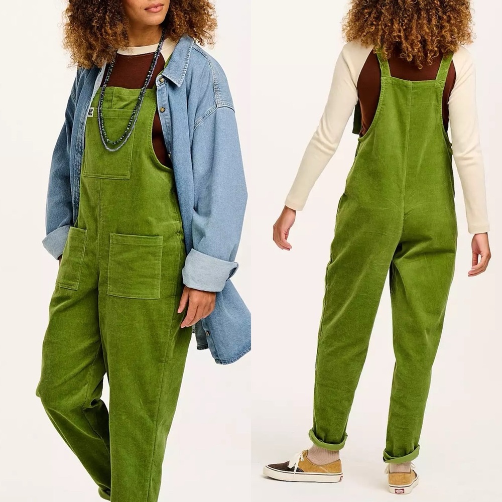 Lucy & Yak Vibrant Green Corduroy Overalls
